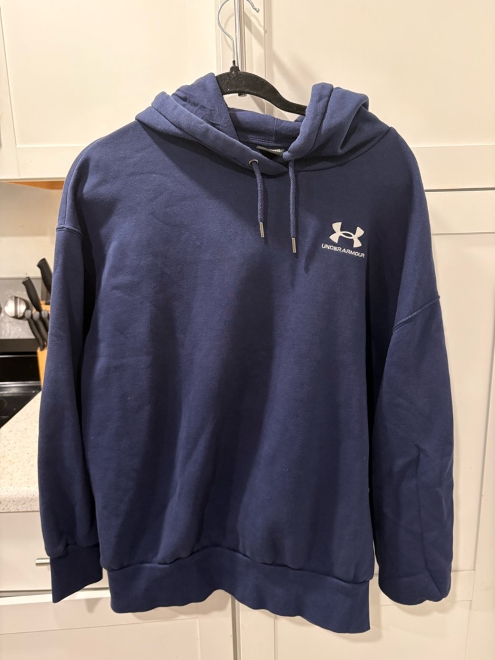 Under Armour Navy Blue Pullover Hoodie with Logo